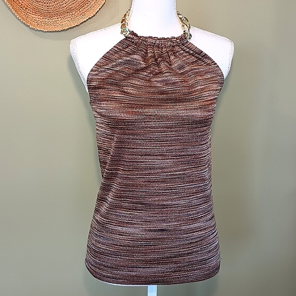 Cache Halter Top Metallic Threading Interwoven Size Medium - Picture 1 of 7